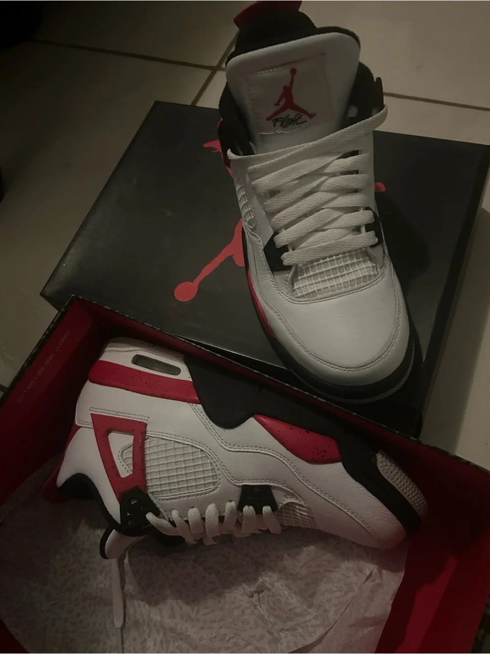 Jordan Kids' Retro 4 Sneakers - White/Red/Black